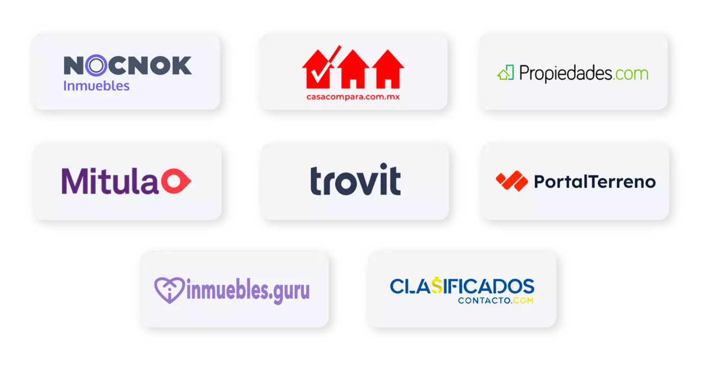 Logos de portales aliados de NOCNOK CRM